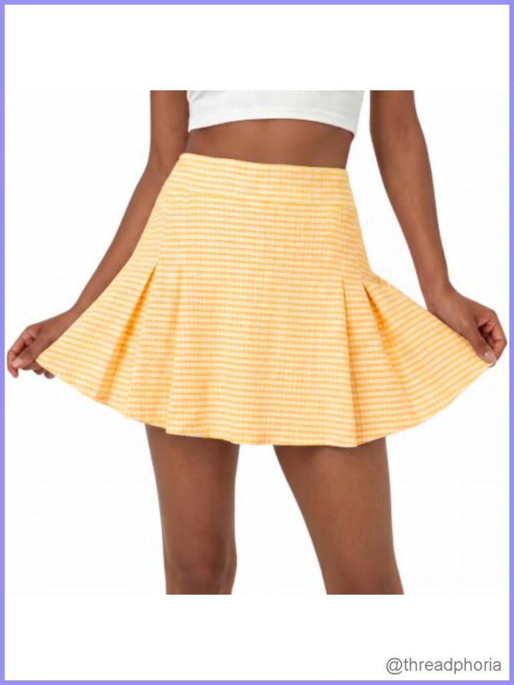 Women's Plaid Pleated Mini Skirt with Built-in Shorts High Waisted Skort